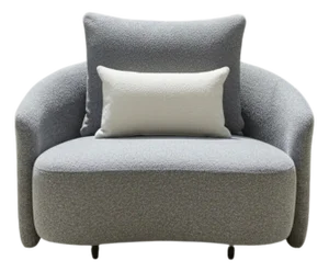 Serene Outdoor Modern Armchair Grey Bouclé - Gray Fabric
