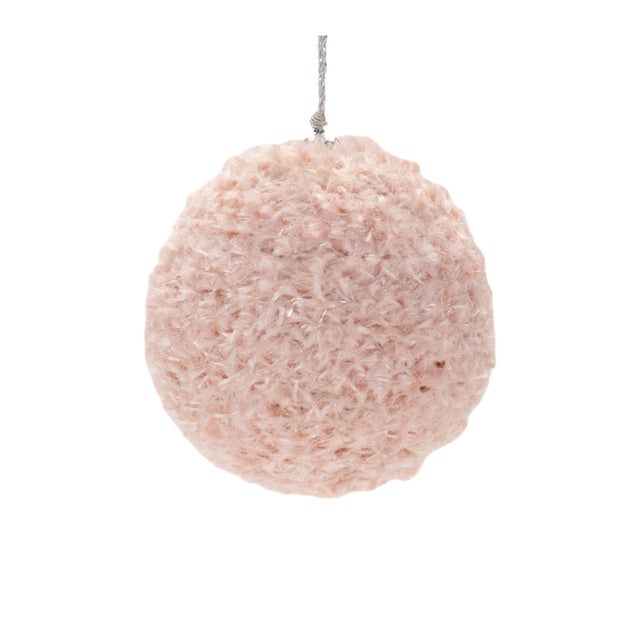 Contemporary Furry Ball Ornament (Set of 4) For Sale - Image 3 of 4