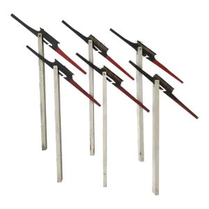 Circa 1940s Red, White & Blue Ice Fishing Tip Ups, Set of 6