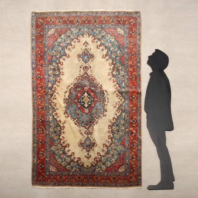 Kerman rug in cotton and wool, fine knot, hand-made. This piece is attributed to the mentioned designer/maker. It has no...