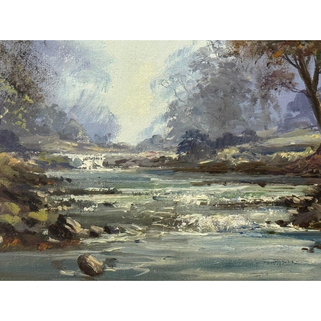Oil Painting of Tree Lined River in a Forest in Ireland by Irish Artist 1980 Circa For Sale - Image 4 of 16