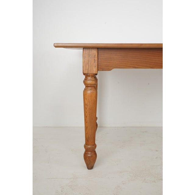 Mid 20th Century Reclaimed 7.5 Ft. Oak Farmhouse Dining Table For Sale - Image 6 of 12
