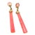1940s Signed Marcel Boucher Pink and Gold Pendent Clip Earrings - 2 Pieces For Sale