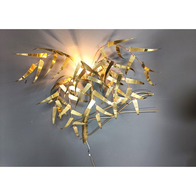 Copper Palm Tree Wall Light from Daniel dHaeseleer, 1970s For Sale - Image 8 of 13