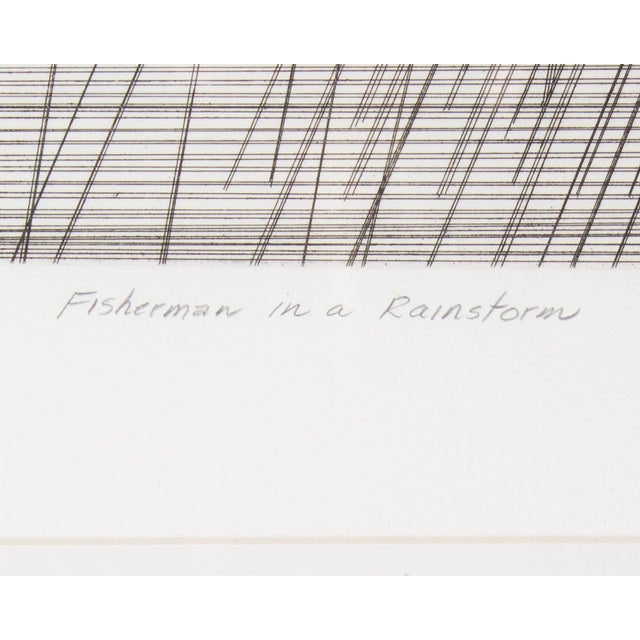 1982 “Fisherman in a Rainstorm” Abstract Etching by Art Hansen For Sale In Indianapolis - Image 6 of 8