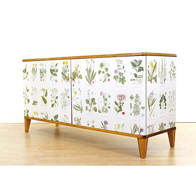 Swedish Modern Sideboard with Illustrations, 1940s For Sale - Image 4 of 9