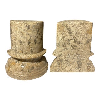 20th Century Fossil Stone Bookends - a Pair For Sale