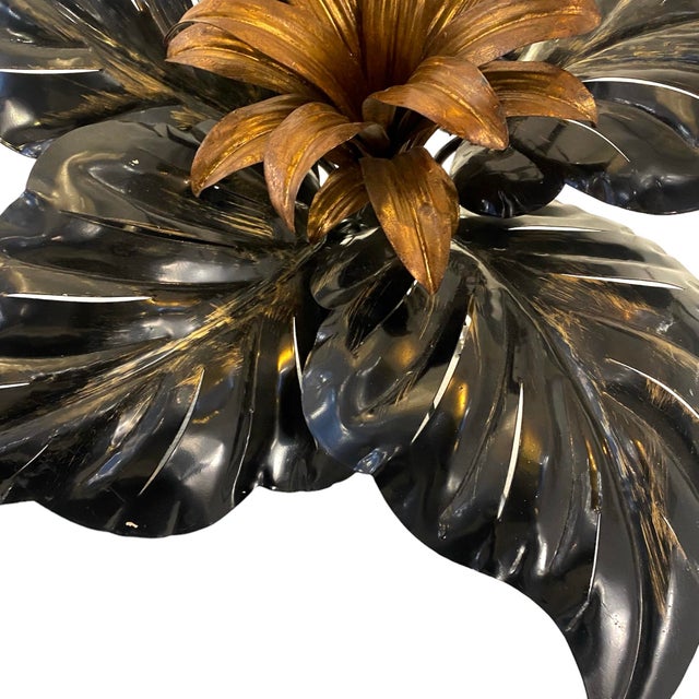 Vuntage Black Flower Wall Light, 1960s For Sale - Image 3 of 7