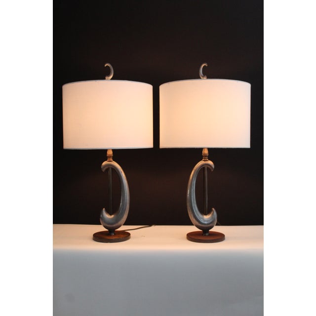 Mid-Century Modern Mid 20th Century Gerald Thurston Influence Sculptural Lamps - a Pair For Sale - Image 3 of 12