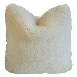 Cream Ivory Lambswool Shearling Pillow