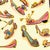 A collection of fantasy shoes of all kinds in vivid colors with a hint of gold, inspired by 18th century slippers to...