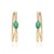 Emerald & Diamond Double Row Art Deco Hoop Earrings in 14k Yellow Gold- A Pair For Sale - Image 4 of 13