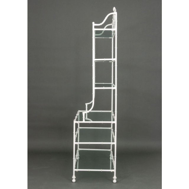 Hollywood Regency White Patinated Metal Etagere For Sale - Image 9 of 10