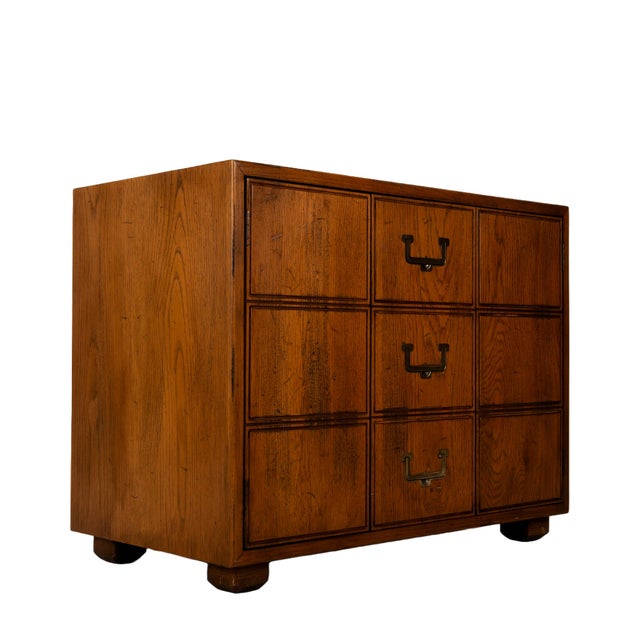 1970s Henredon Artefacts Campaign Style Cabinet Low Chest For Sale - Image 12 of 12