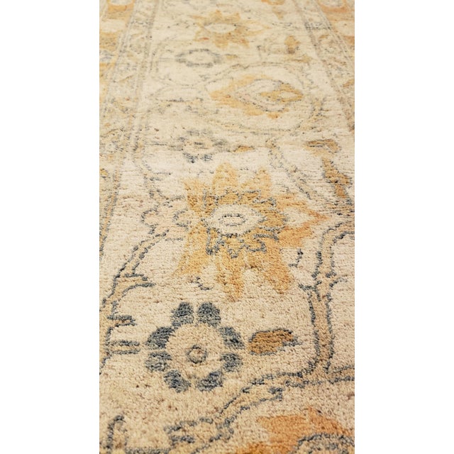 Antique Tabriz Carpet, Handmade Carpet, Light Blue, Soft Saffron and Ivory For Sale - Image 9 of 13