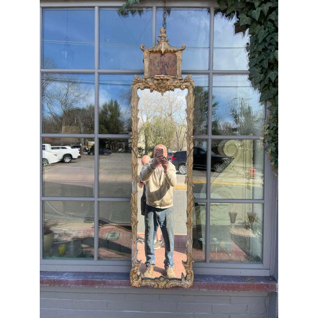 Chinoiserie Gilt MCM Hollywood Regency Mirror 1950s For Sale - Image 6 of 8