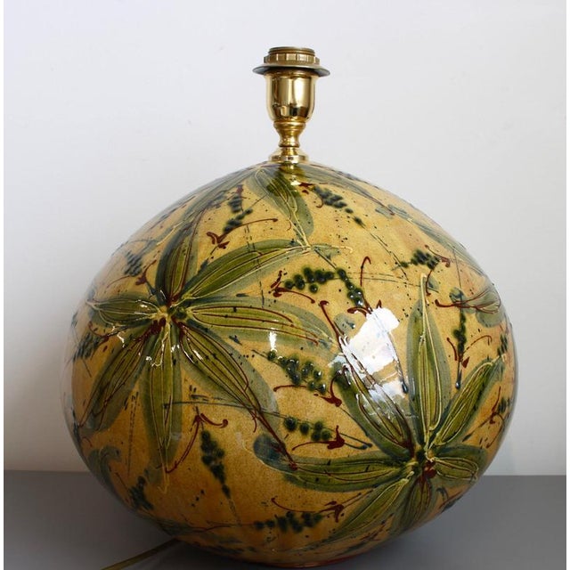 Large Hand-Glazed Ceramic Table Lamp, 1980s For Sale - Image 8 of 18