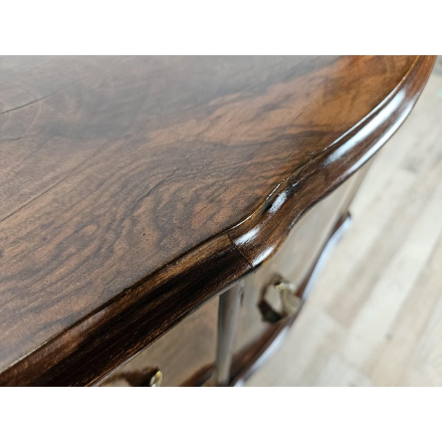 Chippendale Dressing Table in Walnut Burl and Brass, 1940 For Sale - Image 6 of 18