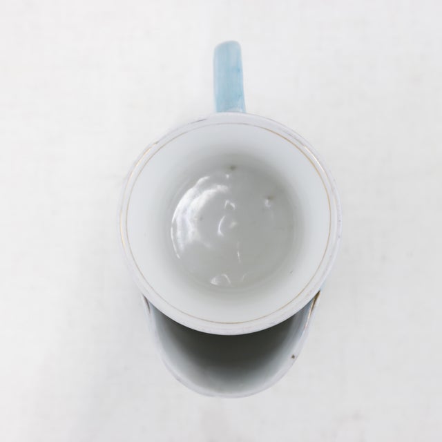 Ceramic Set of Five Vintage Victorian Hand-Painted Porcelain Mugs For Sale - Image 7 of 12