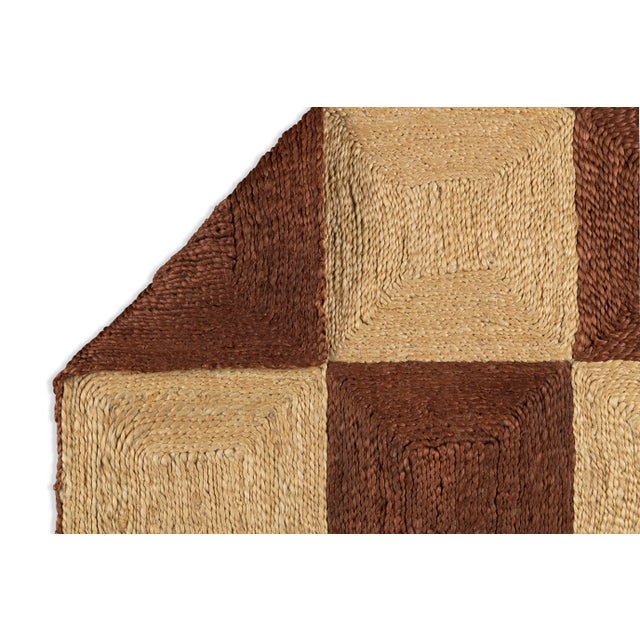 Part & Parcel Goods Jute Block Runner, 2’6”x12’, Chocolate and Nutmeg For Sale - Image 4 of 4
