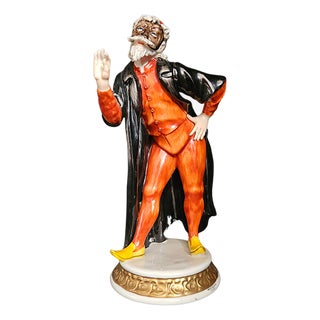 Porcelain Pantalone Sculpture, 1980s For Sale