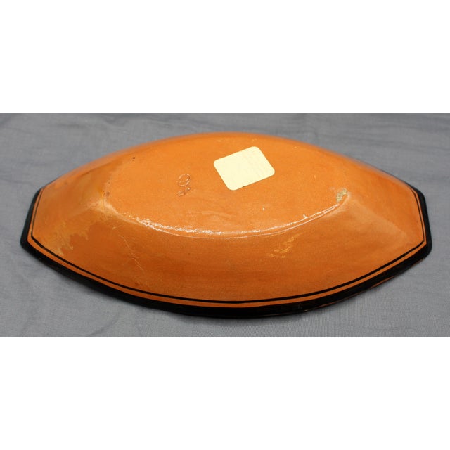 Circa 1830 boat shaped terracotta dish by Giustiniani, Naples. Grand Tour collectible piece made during their peak period...