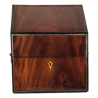 Rare Large Mahogany Cutlery Box, England Circa 1880 For Sale