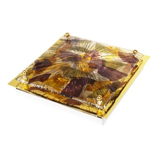 Brass and Murano Glass Flush Mount from La Murrina, 1970s For Sale
