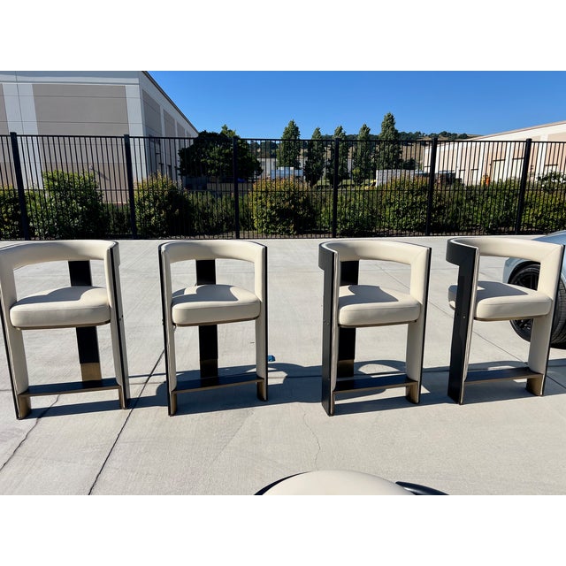 Beautiful modern barstools from Portugal. Never have been used, stored in a facility. Handmade in Portugal by Porus 4...