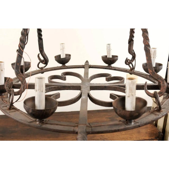 Mid 20th Century French Eight-Light Chandelier For Sale - Image 10 of 11