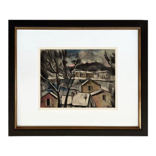 Vlaminck Lithograph 16 Winter Landscape 1958 Framed For Sale
