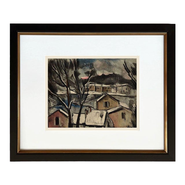 Vlaminck Lithograph 16 Winter Landscape 1958 Framed For Sale
