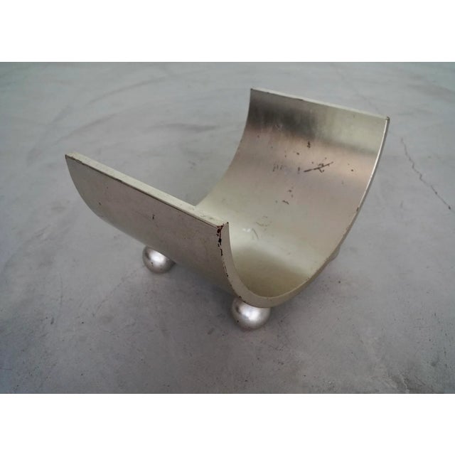 Wood 1950's Mid-Century Modern Bentwood Silver Leaf Magazine Rack For Sale - Image 7 of 13