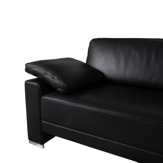 Alba 3-Seater Sofa in Black Leather from Brühl For Sale - Image 5 of 15