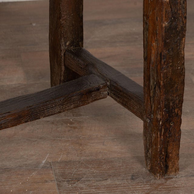 18th Century Rustic Portuguese Chestnut Console Table With Single Drawer For Sale - Image 16 of 18