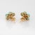 Contemporary Turquoise Pink Tourmaline Flower Earrings 18k Yellow Gold Fine Jewelry, A Pair For Sale - Image 3 of 4