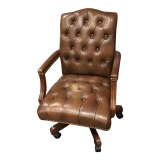 Grant Leather Swivel Desk Chair For Sale