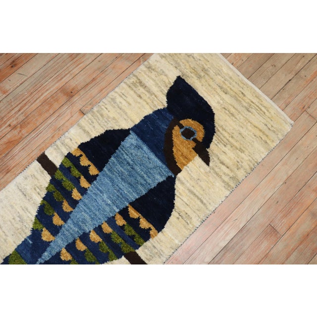 Early 21st Century Modern Pigeon Gabbeh Rug rug no.j3633 For Sale - Image 5 of 6