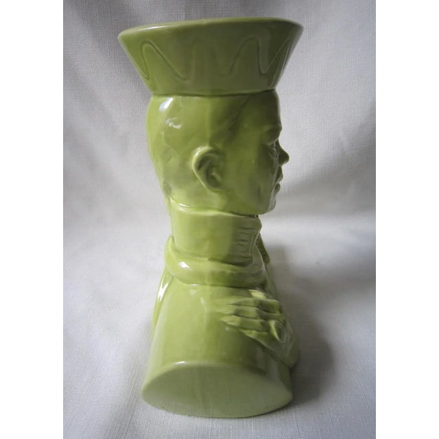 Ceramic 50's Asian Bust Vase Planter For Sale - Image 7 of 8