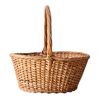 Vintage Handle Basket For Sale