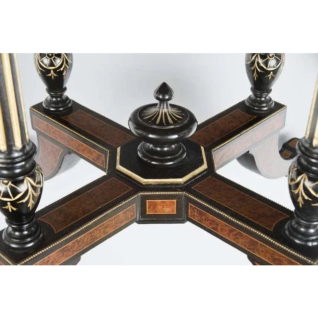 Brown Burl Elm Inlaid Center Table For Sale - Image 8 of 11