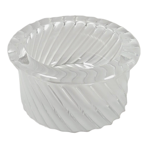 Lalique "Smyrne" Blown Glass Ashtray – Clear and Frosted Swirl Design