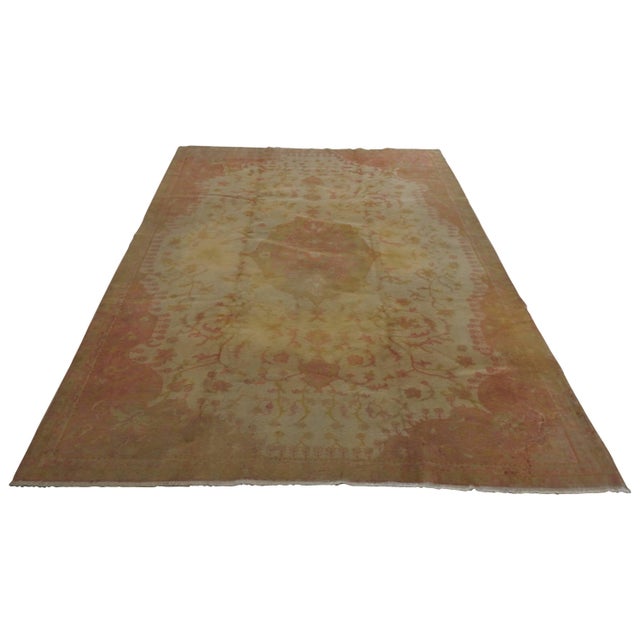 19th Century Turkish Oushak Rug For Sale - Image 10 of 10