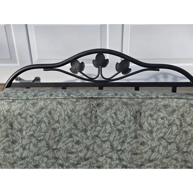 Mid-Century Modern Vintage Wrought Iron Patio Seating Loveseat and Chair For Sale - Image 3 of 12