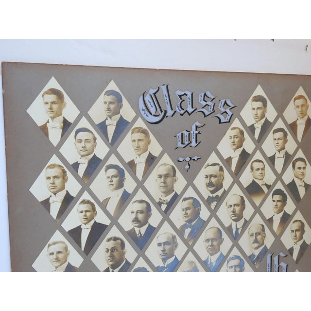1916 collage of the graduating class of San Antonio Dental College. Silver gelatin photos cut into diamond shape and...