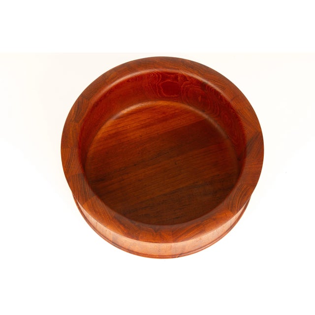 Danish Midcentury Teak Bowl by Nissen 1960s. Large round bowl in solid staved teak made by Danish manufacturer Richard...