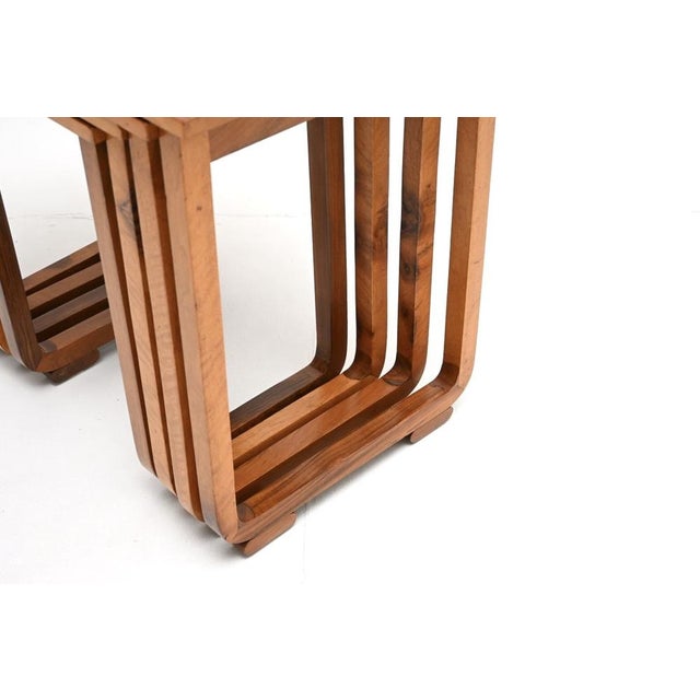 Art Deco Burr Walnut Nesting Tables, 1930, Set of 4 For Sale - Image 12 of 13
