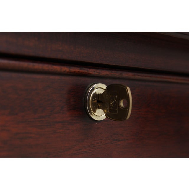 Henkel Harris Mahogany Banded Kneehole Credenza For Sale - Image 11 of 18
