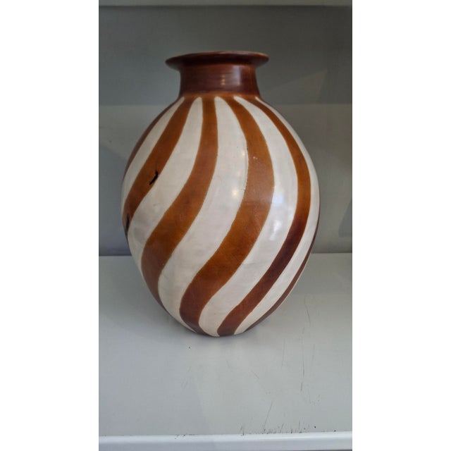Rustic Chulucanas Pottery Vase With Spiral Pattern For Sale - Image 3 of 6