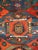 Red Antique Caucasian Kazak Rug, Hand-Knotted Wool Pile, Geometric Design, Red & Blue, 5' x 7' For Sale - Image 8 of 12